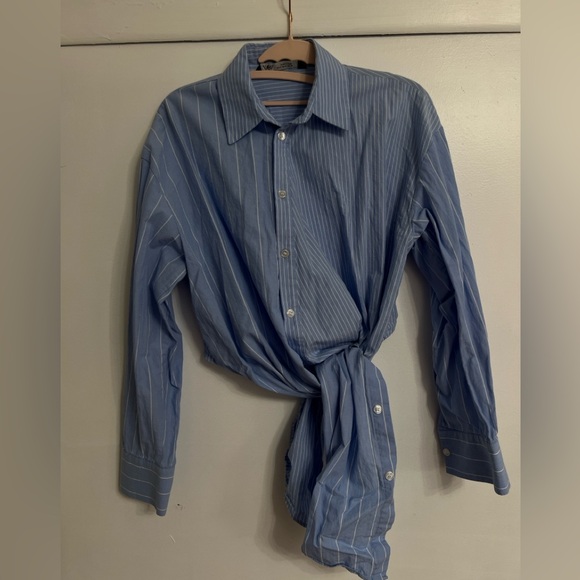 Zara CONTRAST STRIPE SHIRT - Picture 3 of 6